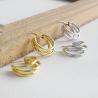 Buy cheap Lanciashow 925 Solid Silver Gold Plated Jewelry Circle Hoop Earrings Three Band Ring from wholesalers