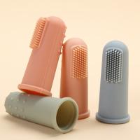 Buy cheap Apricot Baby Silicone Products Soft Finger Toothbrush With Packaging Box product