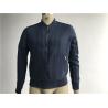 Buy cheap Navy Linen Jacket Short Trench Coat Men With Rib Collar And Gunmetal Zip from wholesalers