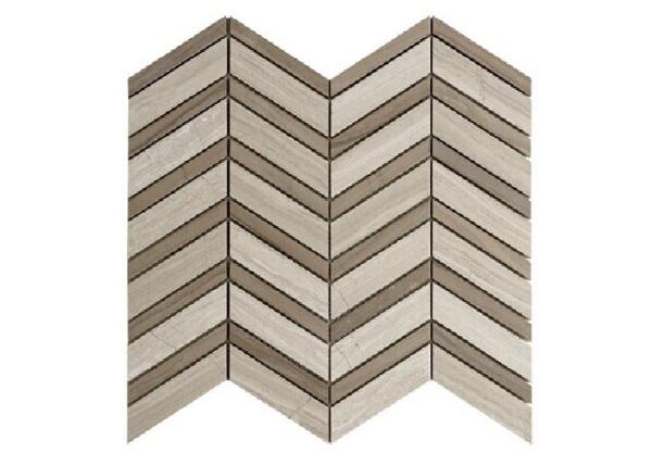 Buy cheap Natural Stone Basket Weave Tile , Polished White Grey Stone Mosaic Tiles from wholesalers