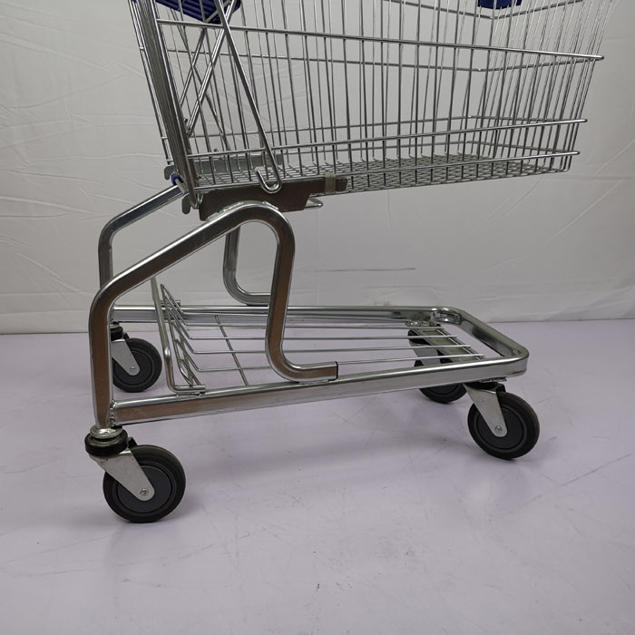 CE German Type Metal Grocery Shopping Trolley 110kgs Loading Capacity