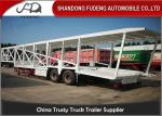 Double Axles Car Carrier Trailer For 9 Cars Transport Steel Material
