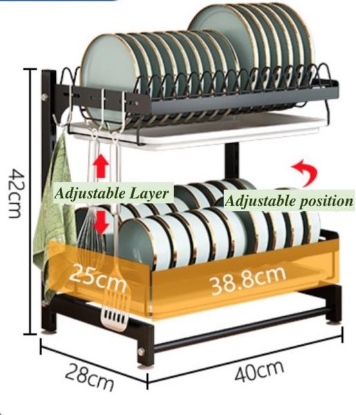 Buy cheap Removable 400*280*420mm 2 Layer Dish Drying Rack / Carbon Steel Dish Drainer from wholesalers