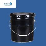 Chemical Oil 5 Gallon Metal Buckets , 20 Litre Black Bucket With Handle