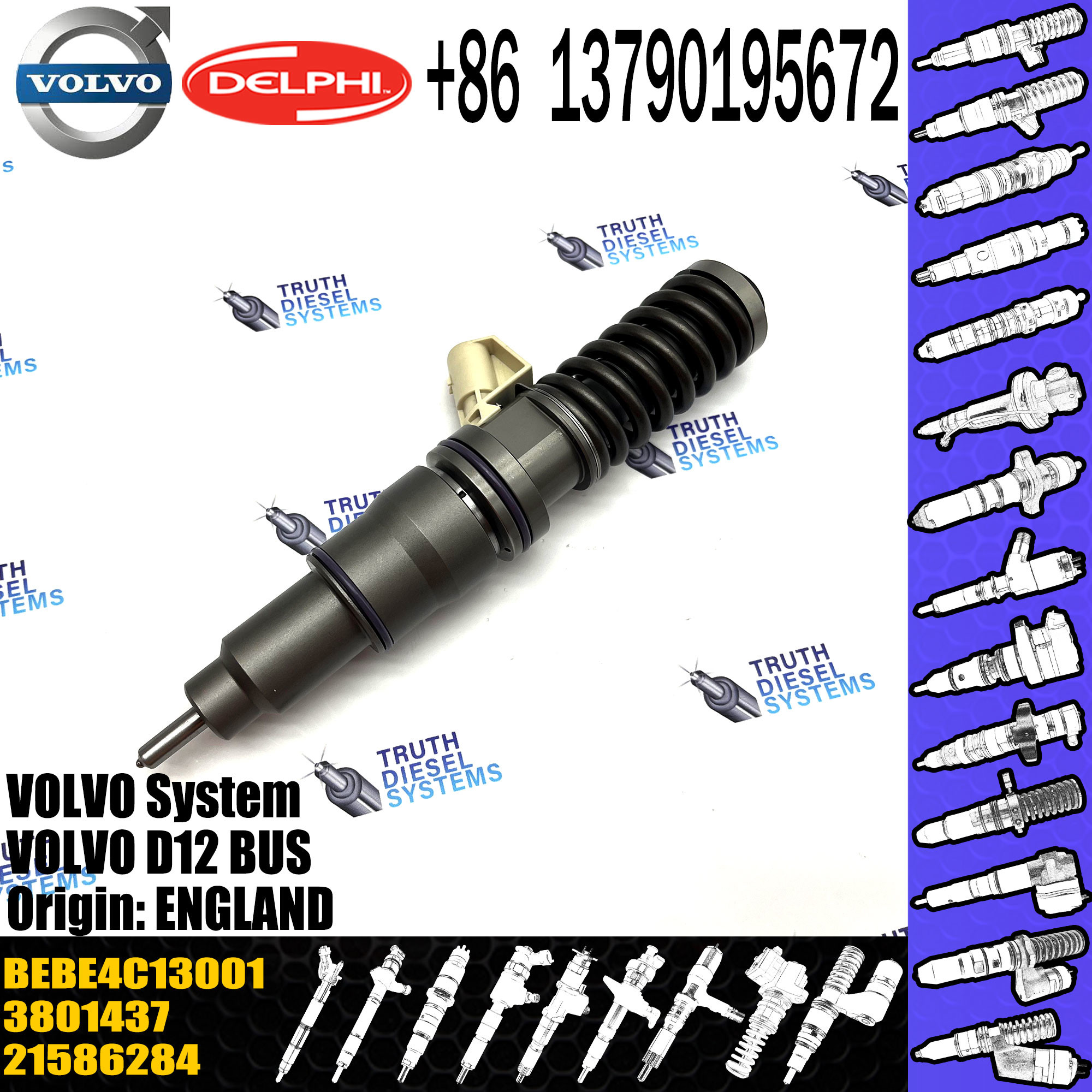 fast dispatch Diesel Fuel Injector 21586284, 85000071, BEBE4C01001, BEBE4C01101, BEBE4C13001 fit for VOL Penta D12D,