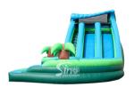 Outdoor commercial kids giant inflatable curve water slide with pool made of