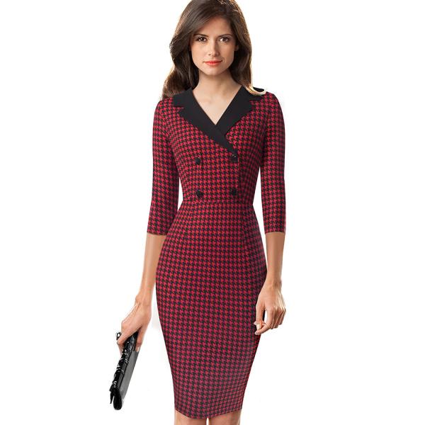 Buy cheap Formal Bodycon Womens Casual Dresses Long Sleeve MIDI Pencil Dress Custom garment manufacturers China from wholesalers