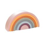 Baby Soft Rainbow Kids Fine Motor Training Building Blocks Tower Toy Silicone