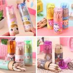 Pencil 12 Colored Pencils With Topper Sharpener Tube Packing Colorful Wooden