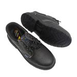 Anti Smashing PU Safety Shoes Rubber Sole Black Safety Shoes For Construction