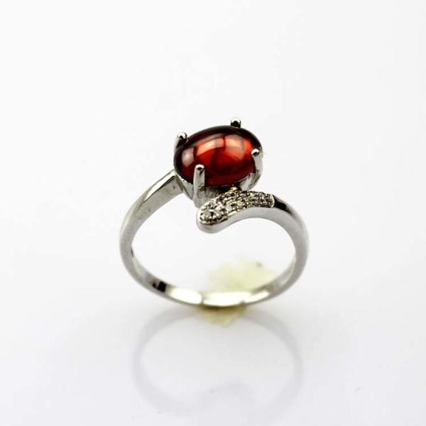 Buy cheap Women Jewelry 925 Silver 7mmx9mm Oval Dome Red Cubic Zirconia Ring(R42) from wholesalers