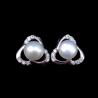 Buy cheap Fancy Real 925 Silver Freshwater Pearl Stud Earrings Triangle Shaped from wholesalers