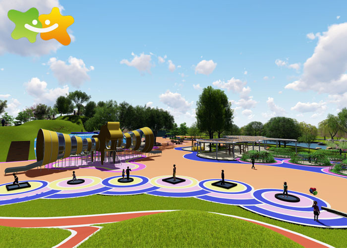 Park Landscape Plan Kids Outdoor Playground Equipment