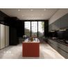 Buy cheap Fadior U-Shaped Layout Gray And Crimson Red Stainless Steel Kitchen Cabinet from wholesalers