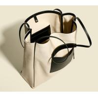 Buy cheap Canvas Large Capacity PU Shoulder Bag College Student Class Bag Female Stitching product