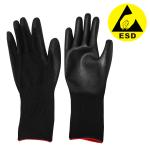 Buy cheap Lengthen Anti Static Gloves Polyester Black ESD PU Palm Coated from wholesalers