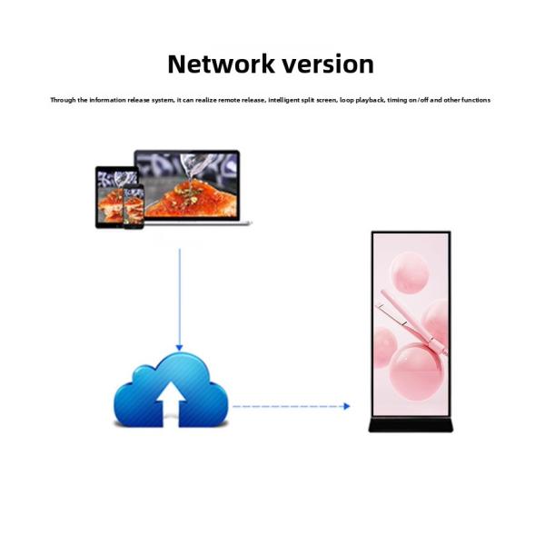 85Inch Full Screen Vertical Mobile Splicing Advertising Machine Indoor Floor Standing Kiosk Text Animation Display Big Size