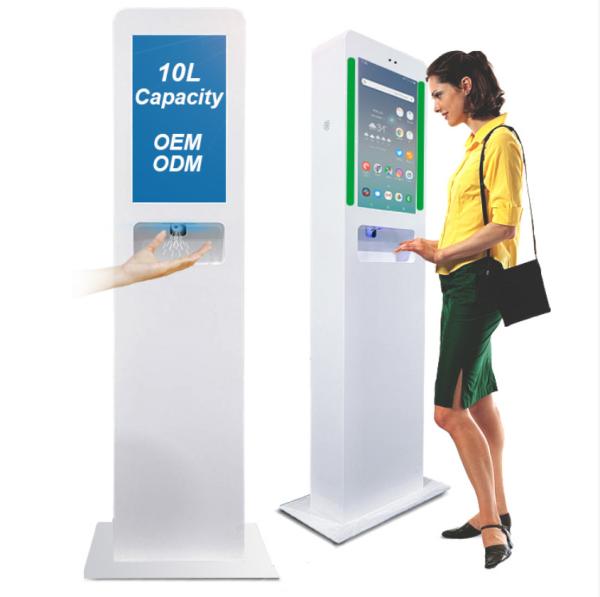Buy cheap Android OS A64 Automatic Hand Sanitizer Dispenser Advertising Kiosk 220v from wholesalers