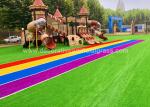 14000D Colored Artificia Synthetic Grass Lawn 30mm For Kindergarten Rainbow