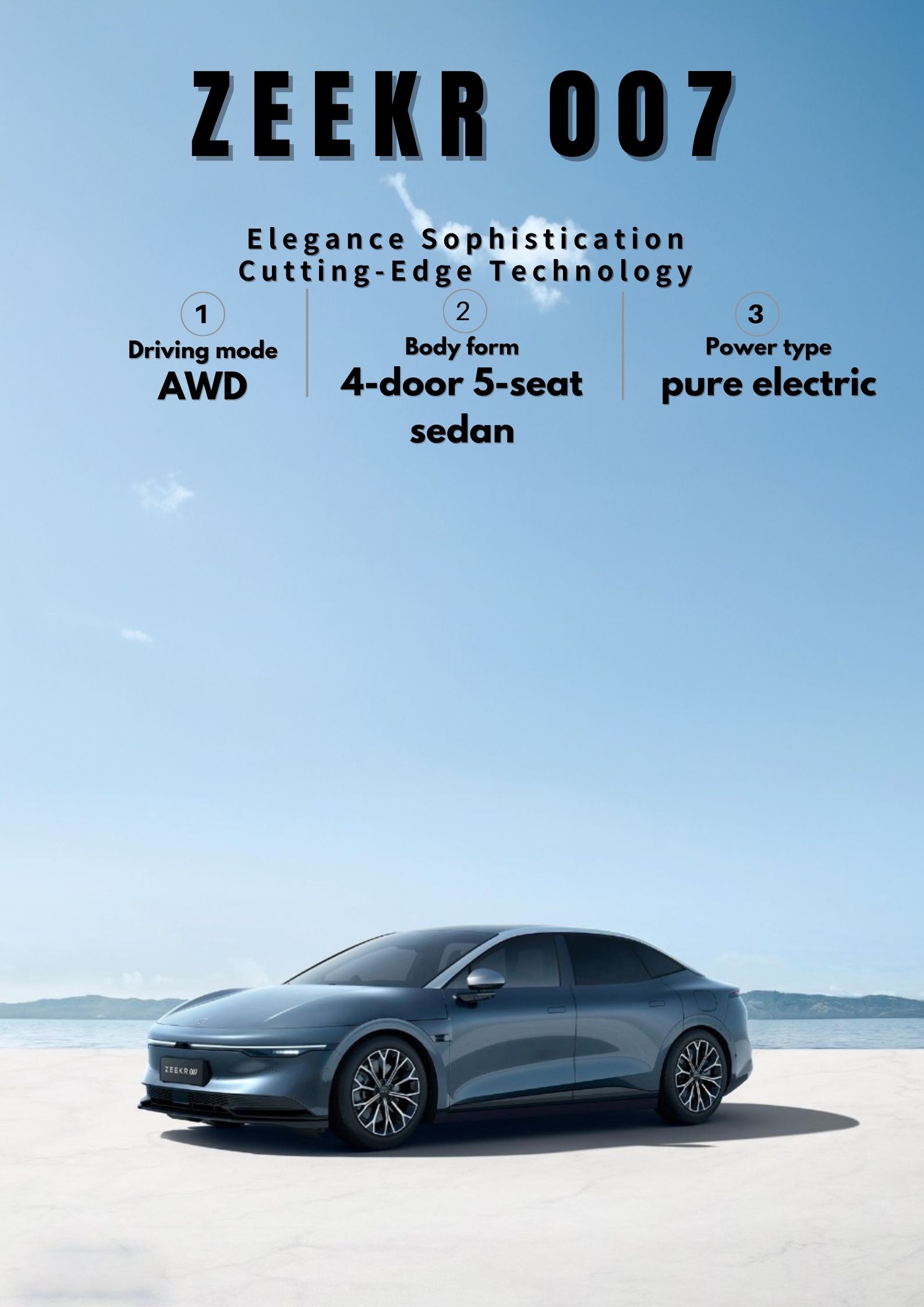 2024 Geely Zeekr Electric Car Zeekr 007 High Deposit 870km Range Dual Motor 4WD ESC