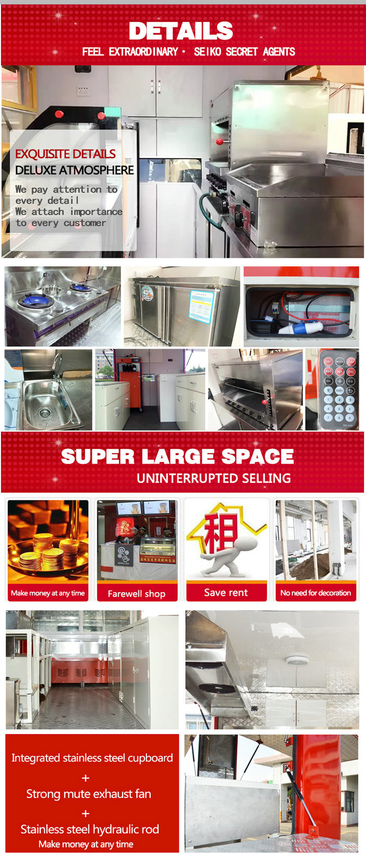 Awesome Petrol Mobile Kitchen Truck , Mobile Fast Food Van Gasoline Fuel Type