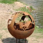 weathering steel Outdoor Wood/Gas Steel Fireplace Assembly Required