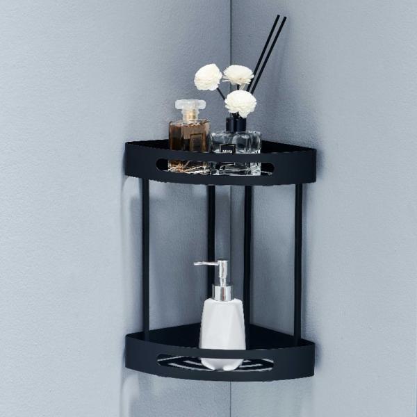 Buy cheap Black 304 Stainless Steel Douche Bathroom Corner Shelf 2 Tier Kitchen Accessories from wholesalers