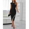 Buy cheap Small Quantity Clothing Factory Women'S Party Bandage Rhinestone Fringe Bodycon Slit Long Dress from wholesalers