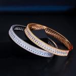 Luxury Cubic Zircon Bracelet with Leaf Shape CZ Vintage Bride Wedding Bracelets