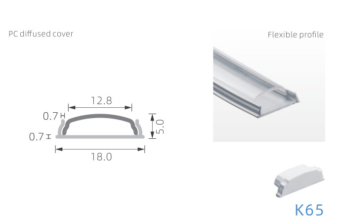 LED Strip Aluminium Profile Surface Mounted Super Slim U Channel Flexible Curve Bendable Alu Extrusion Free Samples