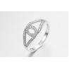 Buy cheap 2.80g Curved CZ Wedding Band 2.5mm Silver Rings With Stones For Ladies from wholesalers