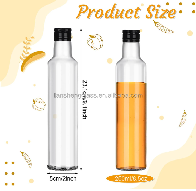 Food Storage Container 750ml Clear Glass Bottle for Kitchen Vinegar Cooking Oil GLASS