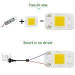 No Flicker Cob Led 50w Chip Warm White No Welding For Greenhouse Lights