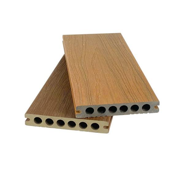 Buy cheap Co Extrusion Wood Plastic Composite Decking Boards Outside Flooring 138x23mm Round Hole HDPE from wholesalers