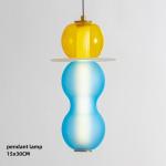 Designer Colored Pendant Lamps LED Stained Glass Pendant Light Bar Shop