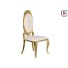 Buy cheap Hotel Armless Oval Back Stainless Steel Restaurant Chairs With Gold / Chrome Leather Seat from wholesalers