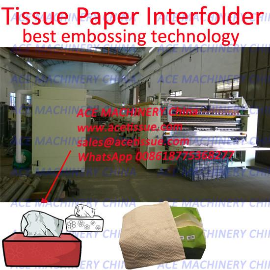 Buy cheap Taiwan Design High Speed Automatic Interfold Facial Tissue Paper Machinery With Steel To Steel Embossing from wholesalers