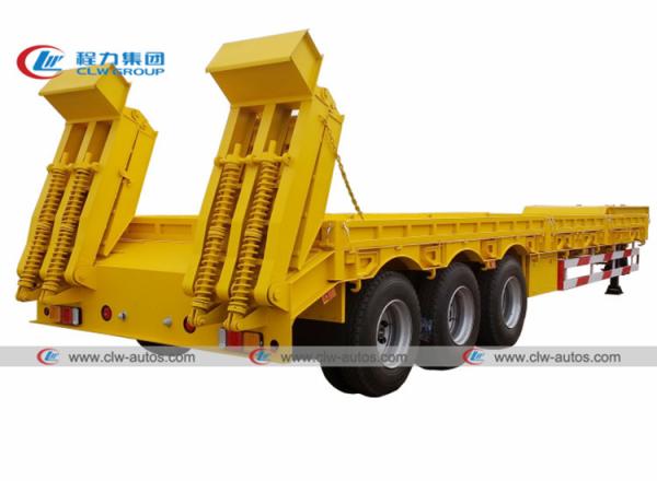 Buy cheap Heavy Duty 3 Axle Lowboy Lowbed Semi Trailer 60 Tons 80 Tons For Excavating Machine from wholesalers