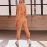 Buy cheap 250gsm Ribbed 2 Piece Set Round Neckline Long Sleeve Crop Top And Cuffed Joggers Sets from wholesalers