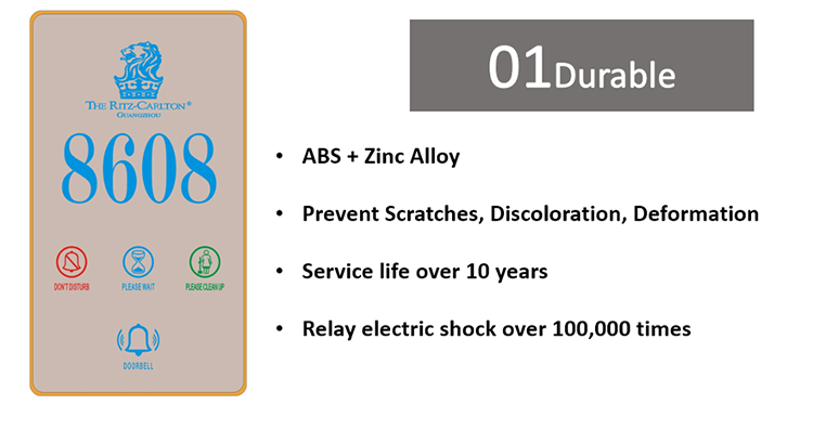ABS Door Lock Accessory DND Panel With Doorbell Black / Brown Color