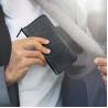 Buy cheap Genuine Leather Fountain Pen Case 3 Divided Slots Black Color, Zippered Pen Case Pouch from wholesalers