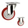 Buy cheap 125mm Red PU Wheel Stainless Steel Casters Fixed Plate Type from wholesalers