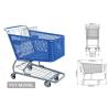 Buy cheap Plastic shopping trolley,supermarket trolley,plastic and metal trolley from wholesalers
