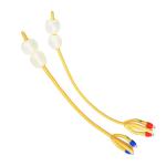 Latex 18fr 30cc Foley Catheter , 4 Way Double Balloon Silicone Coated Foley
