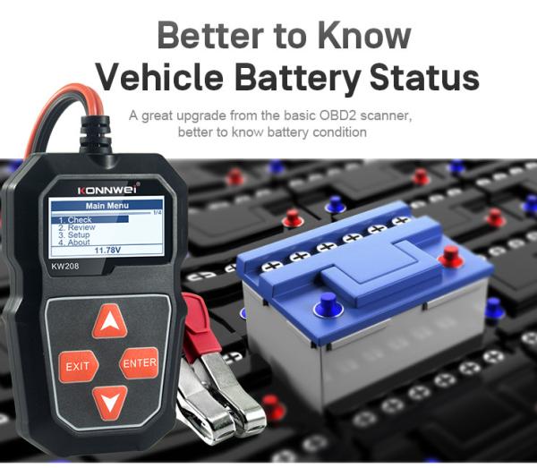 Buy cheap Handheld Garage Workshop 12V BCI 1100CCA Lead Acid Battery Tester Detector Konnwei KW208 from wholesalers