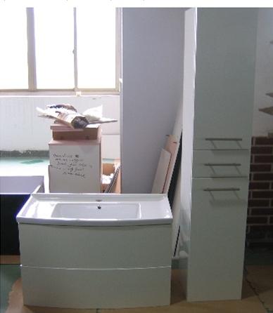 Buy cheap High glossy furniture,pure white lacquer bathroom cabinet,MDF Luxury bathroom cabinet from wholesalers