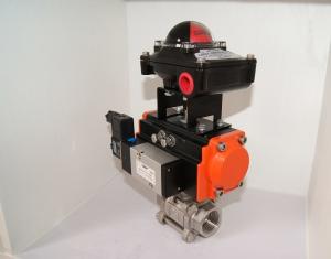China CF8M Socket Weld Pneumatic On Off Valve Screwed 3 Way Pneumatic Control Valve on sale