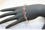 Sterling Silver 5x7mm Oval Amethyst Cubic Zircon Tennis Bracelet(B06PURPLE)