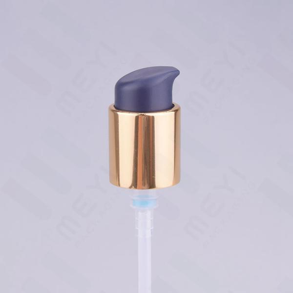 Buy cheap 18/415 Outer Spring Cosmetic Treatment Pumps Shiny Gold Aluminum Cream Pump from wholesalers
