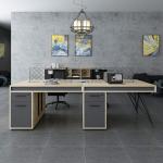 Simple Modern Office Furniture Table and Chair Combination for Open Staff